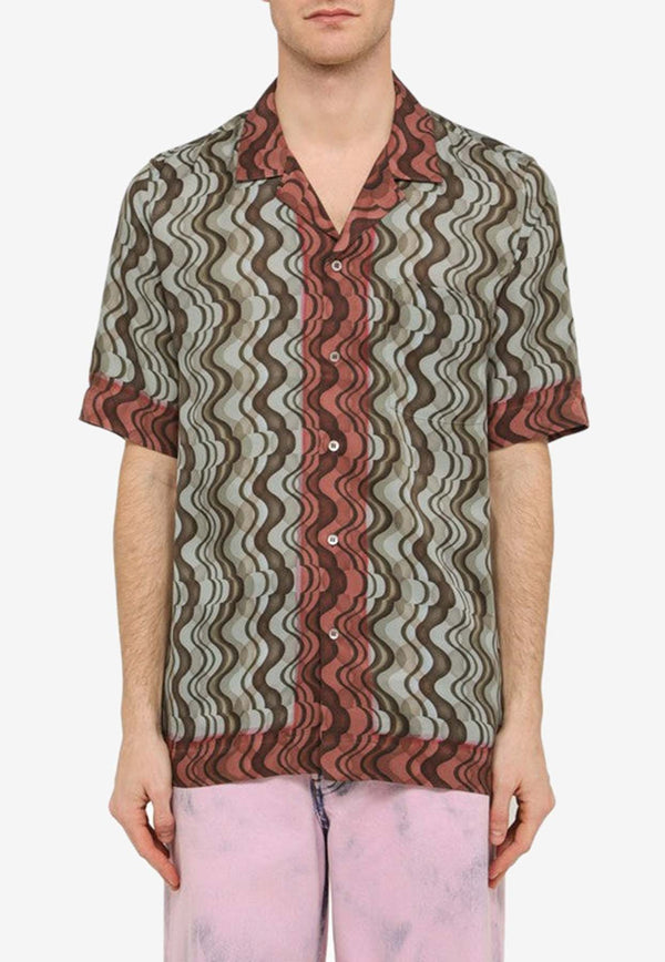 Dries Van Noten Wavy Pattern Short-Sleeved Shirt 0207258099/O_DRVNO-703 Multicolor