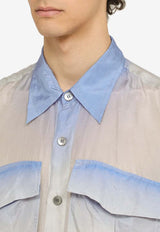 Dries Van Noten Long-Sleeved Silk Shirt 0207318162/O_DRVNO-504 Blue