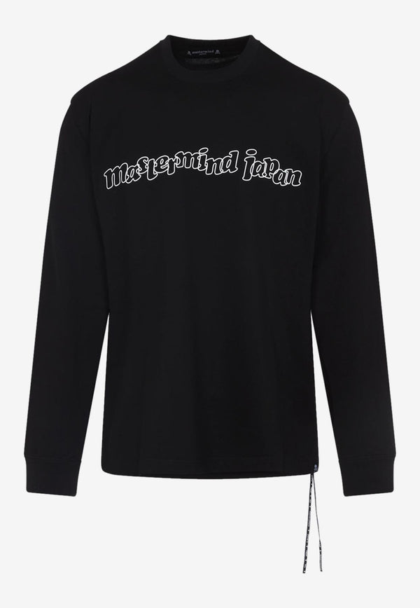 Foamy Skull Print Long-Sleeved T-shirt