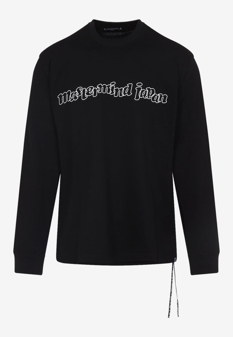 Foamy Skull Print Long-Sleeved T-shirt