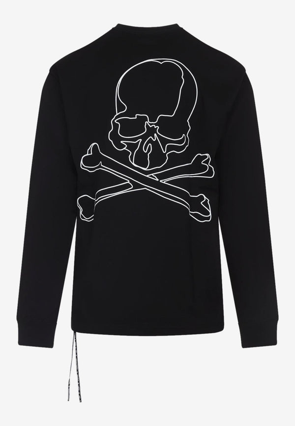 Foamy Skull Print Long-Sleeved T-shirt