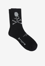 Skull Intarsia Knit Socks