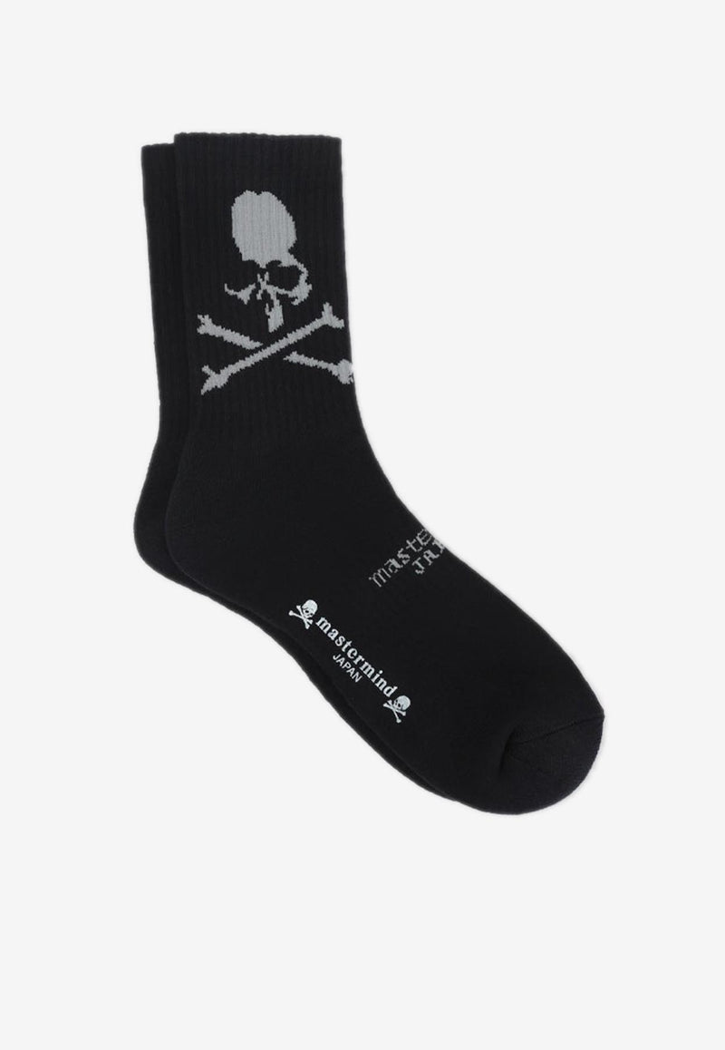 Skull Intarsia Knit Socks