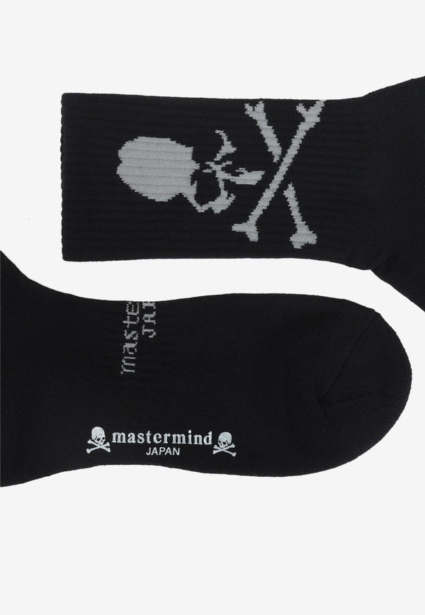 Skull Intarsia Knit Socks
