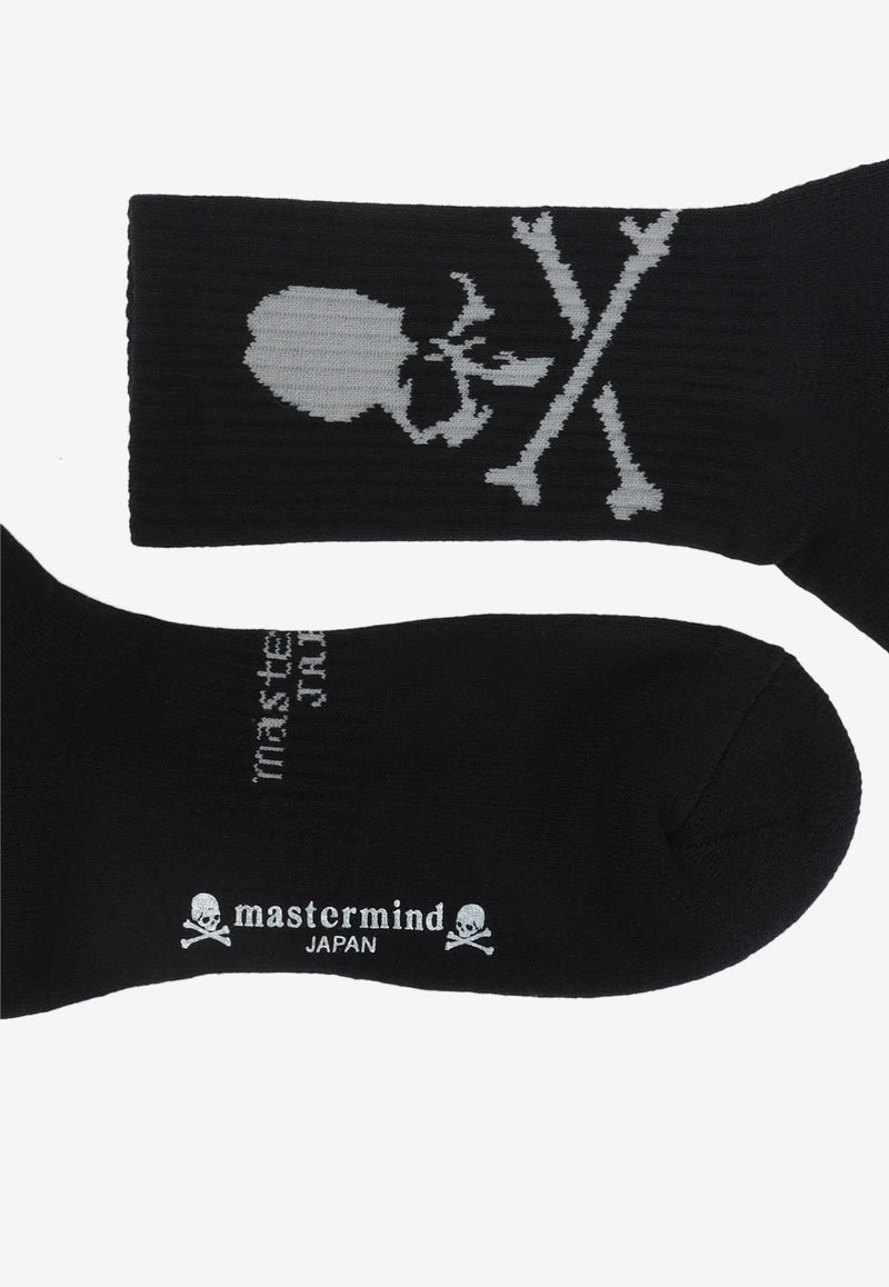 Skull Intarsia Knit Socks