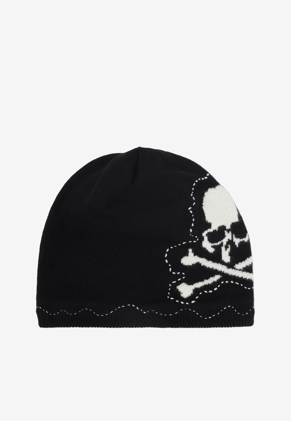 Intarsia Knit Skull Beanie