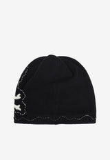 Intarsia Knit Skull Beanie