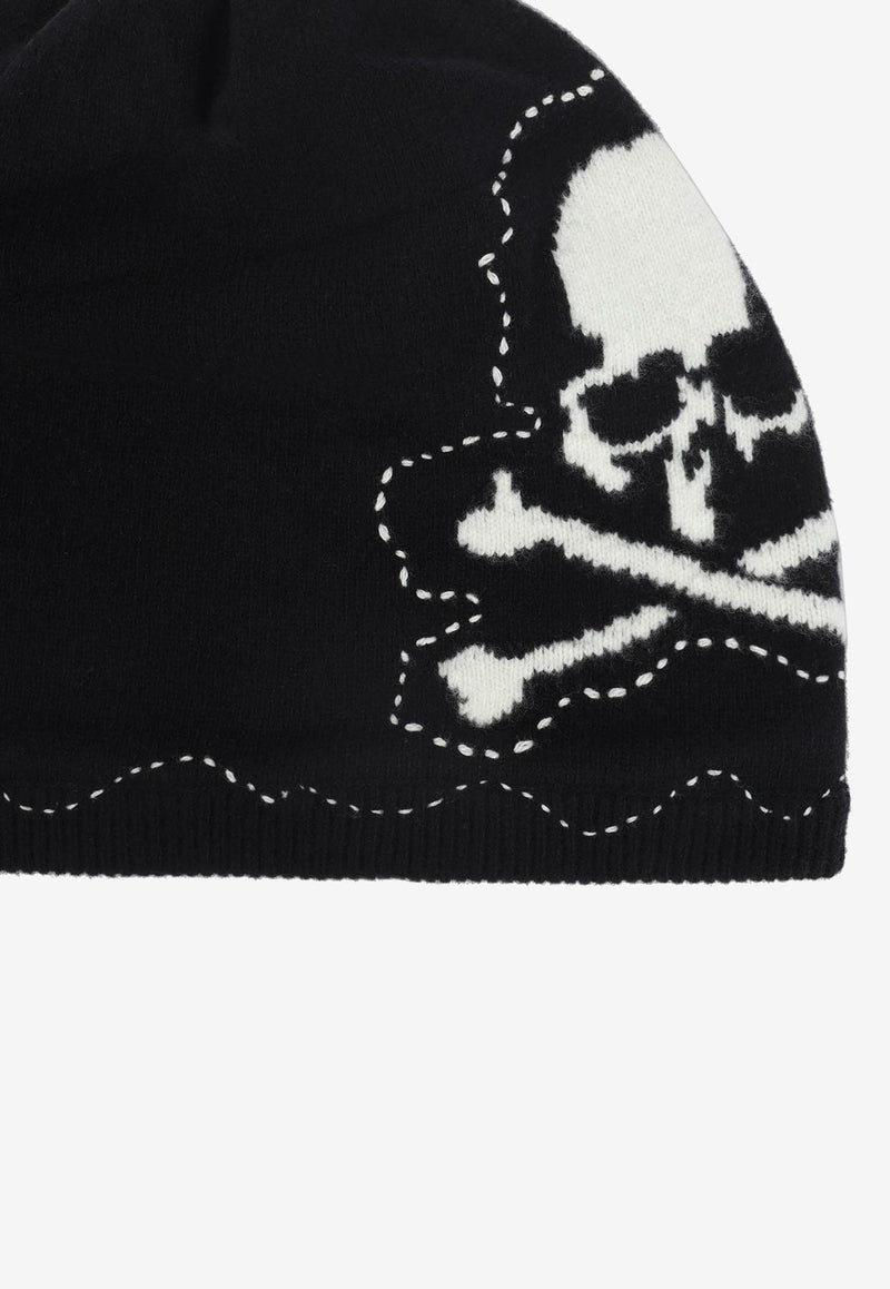 Intarsia Knit Skull Beanie
