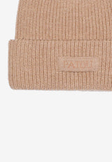 Logo Ribbed Wool Beanie