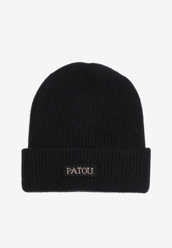 Logo Ribbed Wool Beanie