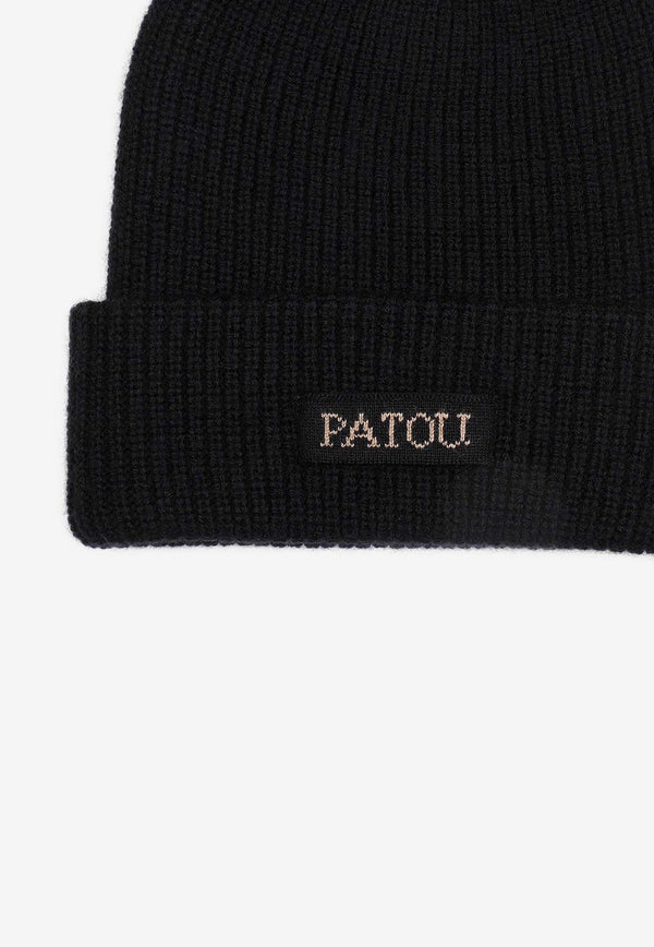 Logo Ribbed Wool Beanie