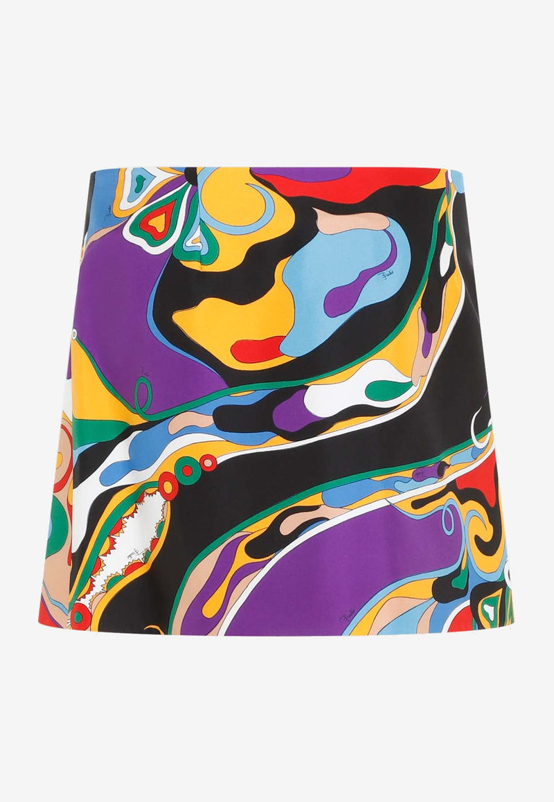 Orchidee Print Mini Skirt