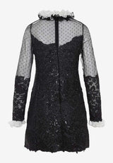 Sequin-Embellished Mini Dress