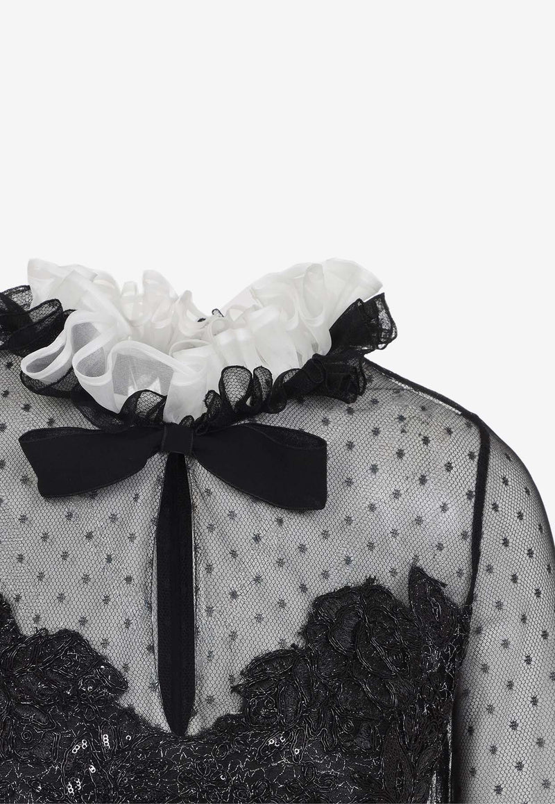 Sequin-Embellished Mini Dress