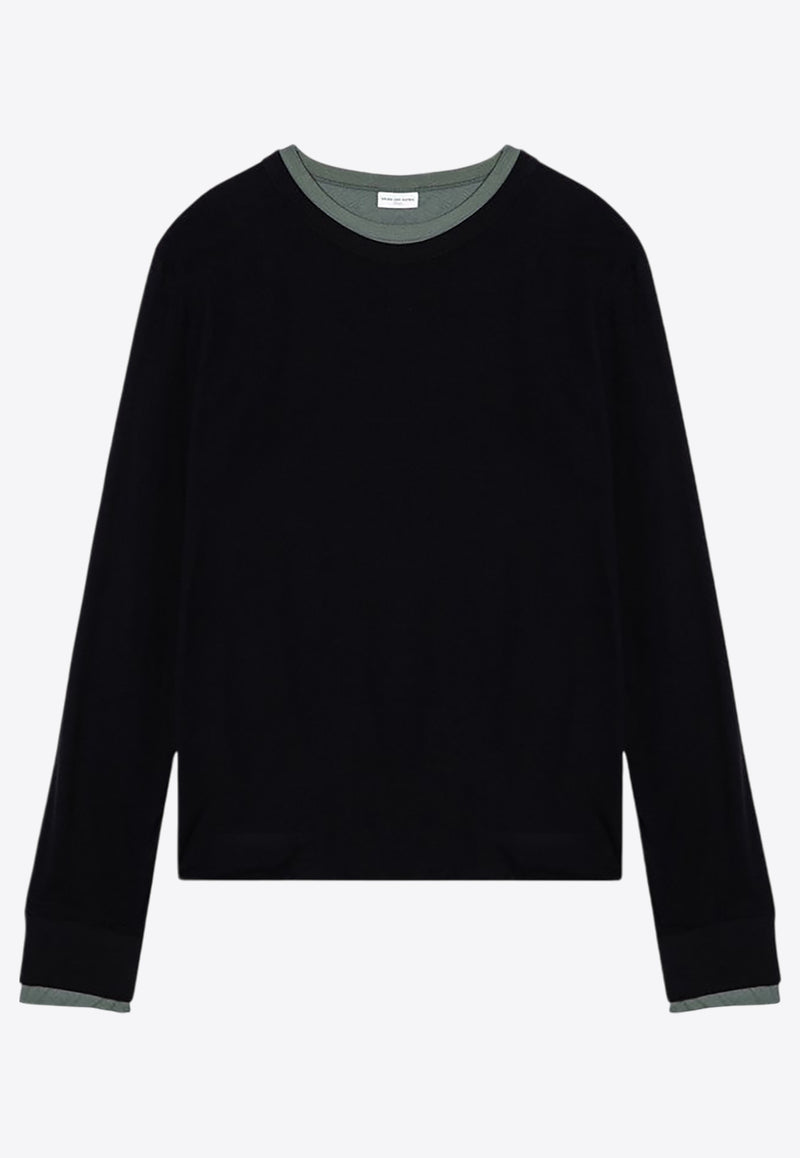 Dries Van Noten Basic Long-Sleeved T-shirt Black 0211479606/P_DRVNO-900