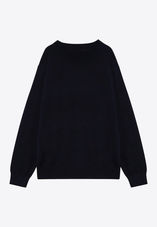 Dries Van Noten Wool Crewneck Sweater Blue 0212059700/P_DRVNO-509