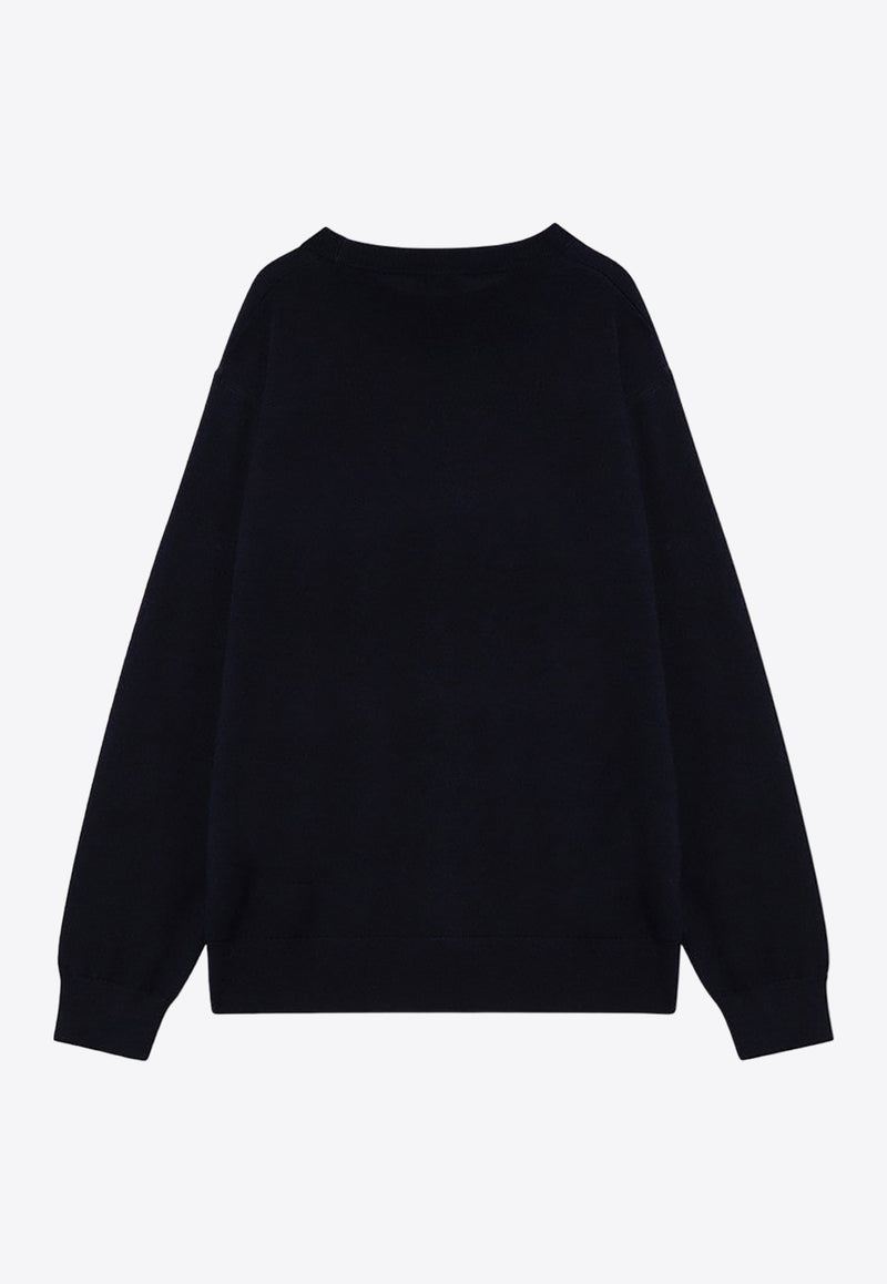 Dries Van Noten Wool Crewneck Sweater Blue 0212059700/P_DRVNO-509