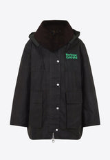 X GANNI Hood Check Wax Jacket