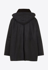 X GANNI Hood Check Wax Jacket