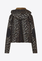 X GANNI Leopard Print Anorak Wax Jacket
