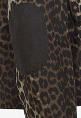 X GANNI Leopard Print Anorak Wax Jacket