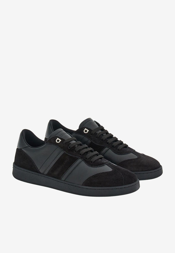 Salvatore Ferragamo Achille 1 Low-Top Sneakers in Leather Black 021572 ACHILLE 1 765745 NERO