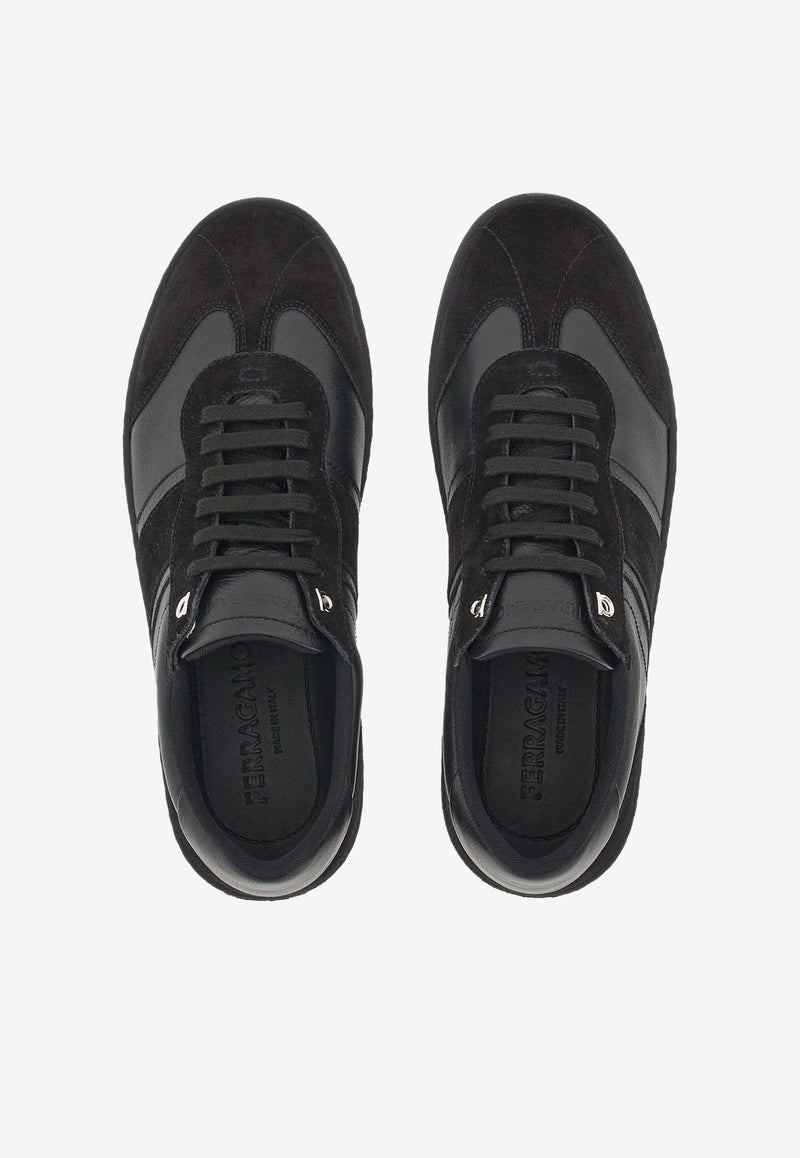 Salvatore Ferragamo Achille 1 Low-Top Sneakers in Leather Black 021572 ACHILLE 1 765745 NERO