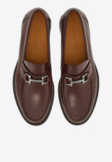 Salvatore Ferragamo Gancini Horsebit-Plaque Loafers in Leather 021606 FORT 762690 COCOA BROWN