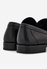 Ferragamo Fort Gancini Leather Loafers 021606 FORT 778767 NERO