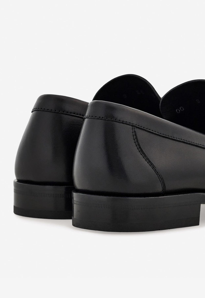 Ferragamo Fort Gancini Leather Loafers 021606 FORT 778767 NERO