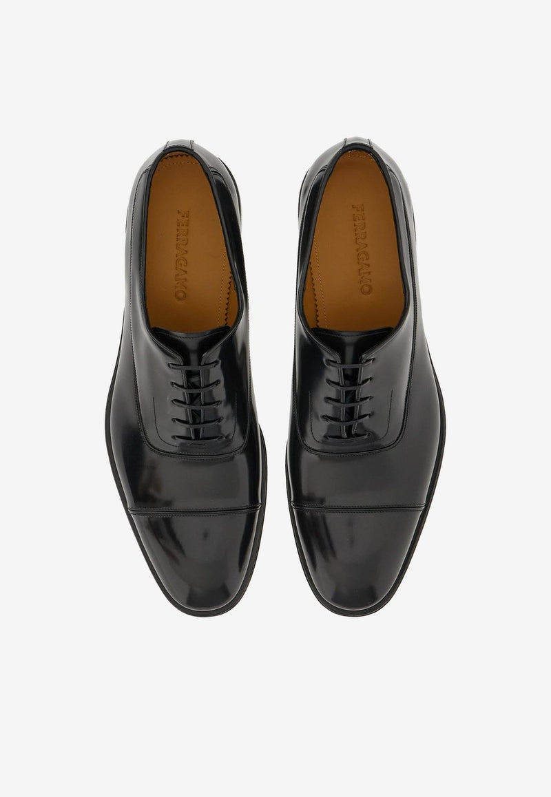 Salvatore Ferragamo Fermin Oxford Lace-Up Shoes Black 021625 FERMIN 762477 NERO