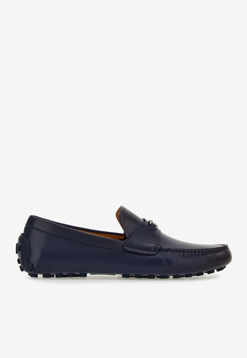 Salvatore Ferragamo Florin Driver Moccasins in Calfskin Blue 021654 FLORIN 762657 BLUEMARINE