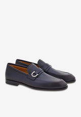 Salvatore Ferragamo Florio Gancini Leather Loafers 021688 FLORIO 774132 MIDNIGHT Blue