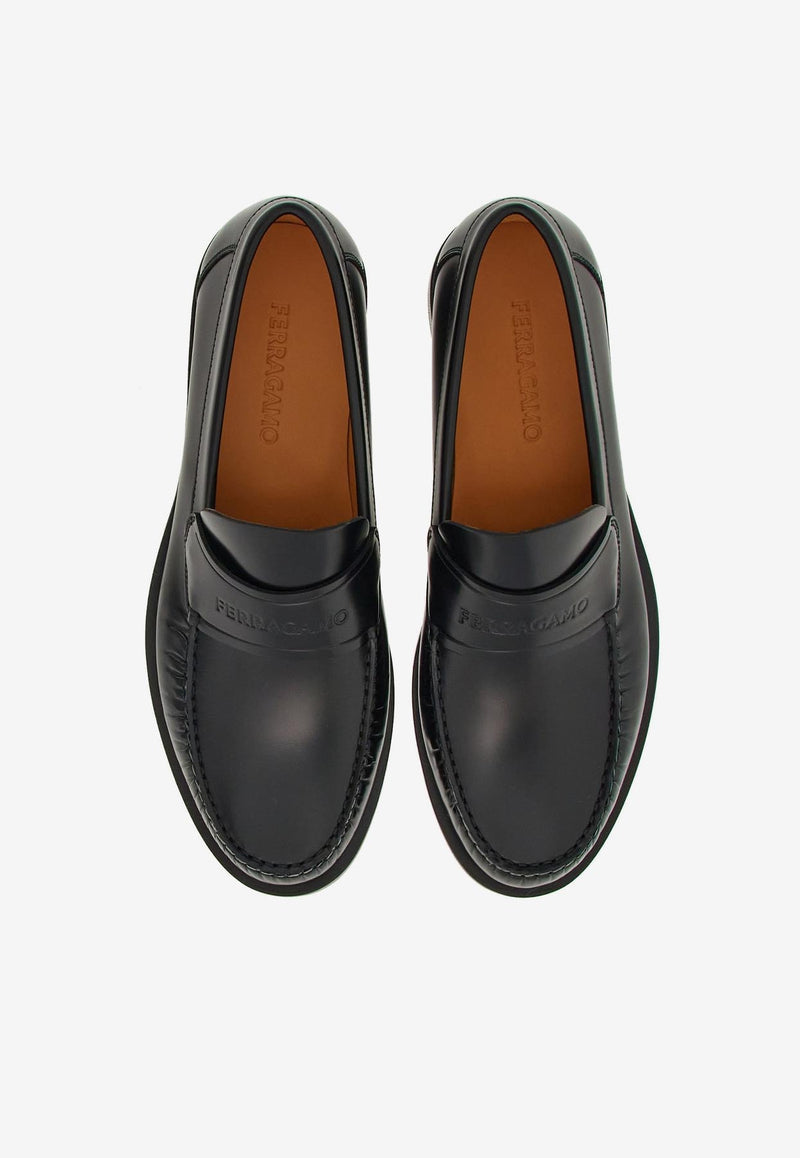 Salvatore Ferragamo Fillmore Leather Loafers Black 021722 FILLMORE 762700 NERO