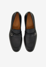 Ferragamo Desio Gancini Leather Loafers Black 022385 DESIO 768125 BLUE GRAPHITE