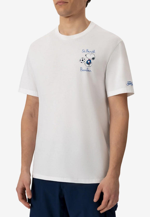 MC2 Saint Barth Snoopy Soccer Print T-shirt White 02568H_WHITE MULT
