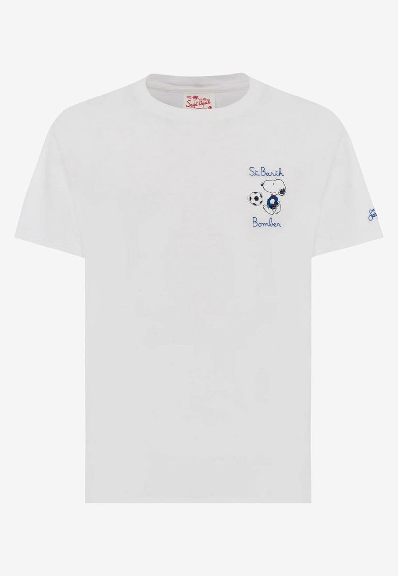MC2 Saint Barth Snoopy Soccer Print T-shirt White 02568H_WHITE MULT