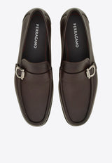 Ferragamo Caspian Gancini Leather Loafers Brown 027963 CASPIAN 774252 ESPRESSO