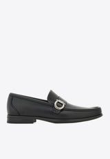 Ferragamo Caspian Gancini Leather Loafers Black 027963 CASPIAN 775114 BLUE GRAPHITE