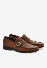 Ferragamo Caspian Leather Loafers Brown 027963 CASPIAN 791767 NATURALE/MIDBROWN