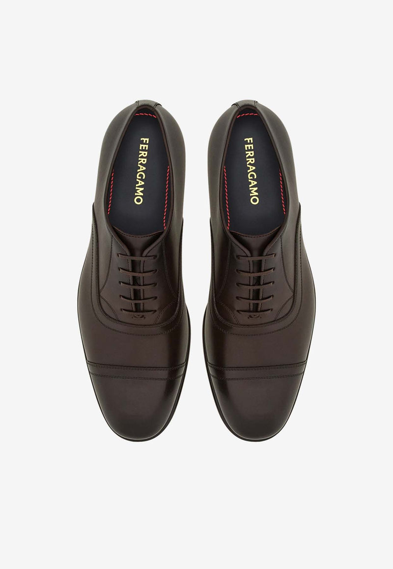 Salvatore Ferragamo Cortez Oxford Lace-Up Shoes 027995 CORTEZ 773874 T MORO Brown