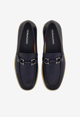 Ferragamo Cosimo Gancini Leather Loafers 028298 COSIMO 778818 MIDNIGHT
