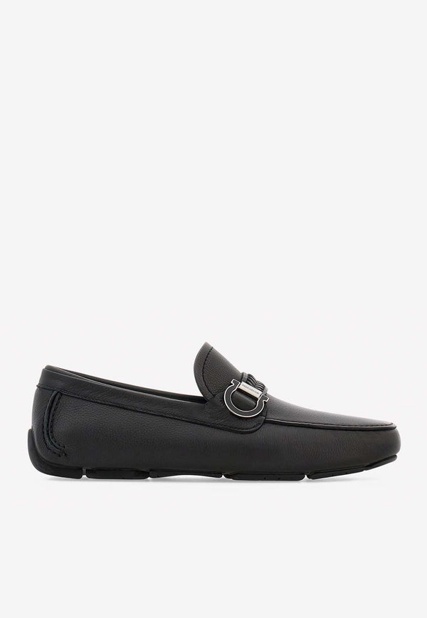 Salvatore Ferragamo Calipso Gancini Leather Loafers 028999 CALIPSO 774657 NERO Black