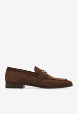 Ferragamo Balty Nubuck Leather Loafers Brown 029268 BALTY 792747 BARK