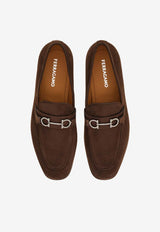 Ferragamo Balty Nubuck Leather Loafers Brown 029268 BALTY 792747 BARK