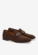Ferragamo Balty Nubuck Leather Loafers Brown 029268 BALTY 792747 BARK