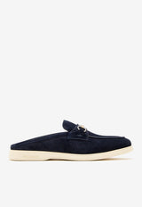Ferragamo Berto Suede Slippers 029583 BERTO 782157 MIDNIGHT