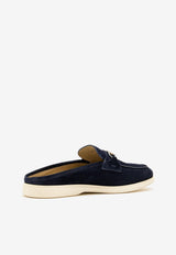 Ferragamo Berto Suede Slippers 029583 BERTO 782157 MIDNIGHT