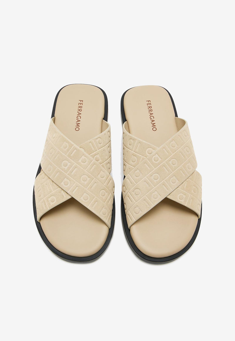 Ferragamo Brise Hug Gancini Sandals 029786 BRISE HUG 782162 STONE