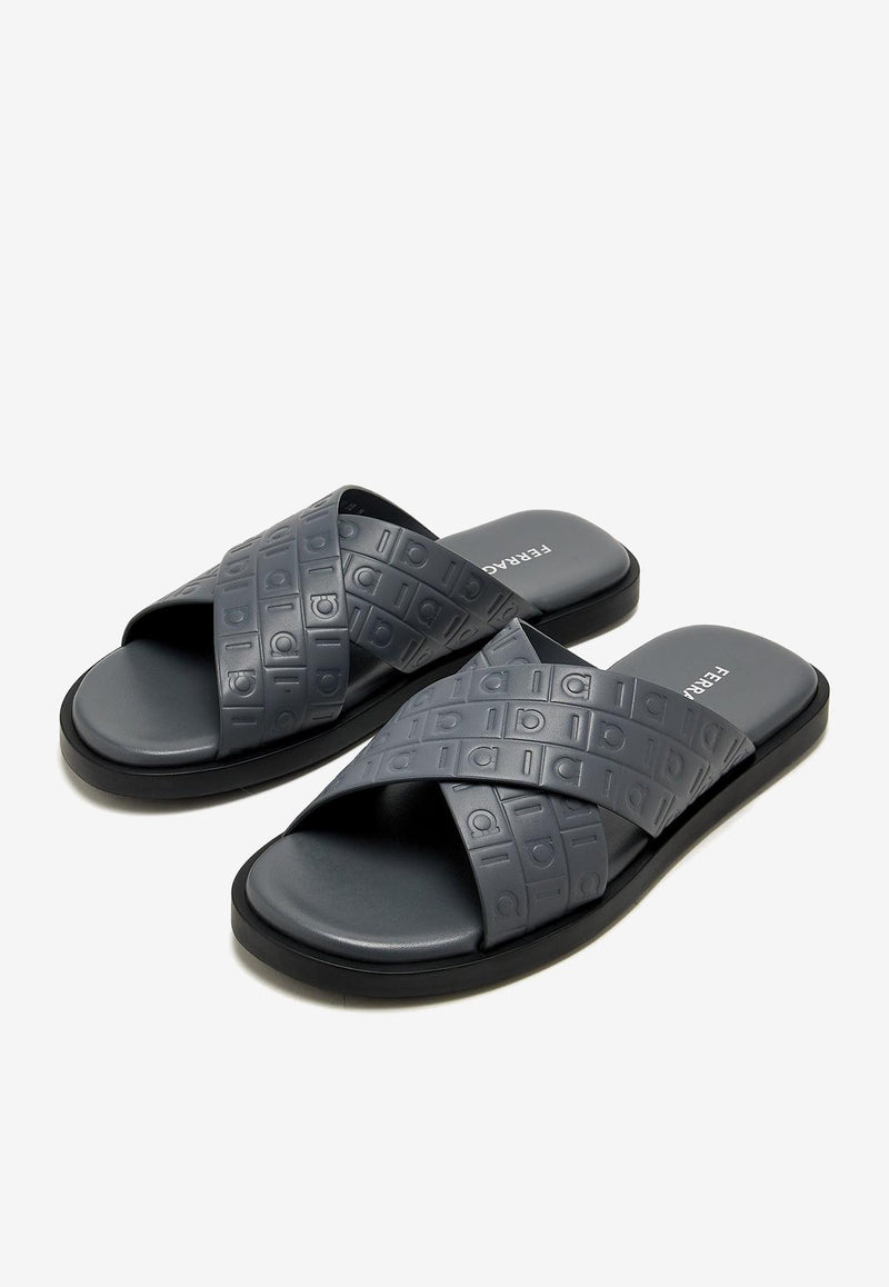 Ferragamo Brise Hug Gancini Sandals 029786 BRISE HUG 782234 DARK RAIN